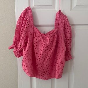 1. State Pink Eyelet Blouse